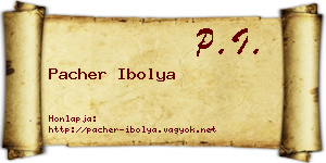 Pacher Ibolya névjegykártya