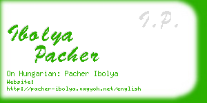 ibolya pacher business card